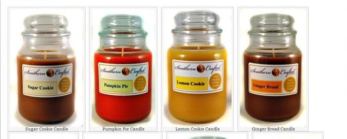 Southern Crafted Candles product listing page